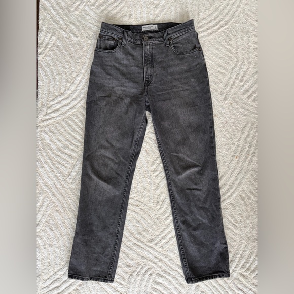 Abercrombie 90s Straight Ultra High Rise Jeans – Black / Grey | Sz 27 / 4 Short - Picture 5 of 10